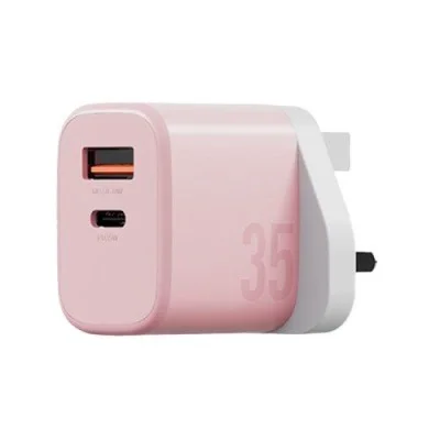 Wall Charger Velox With Weave Cable Bazic - Pink